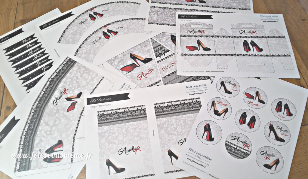 Kit déco Louboutin imprimé - Fêtes vous même