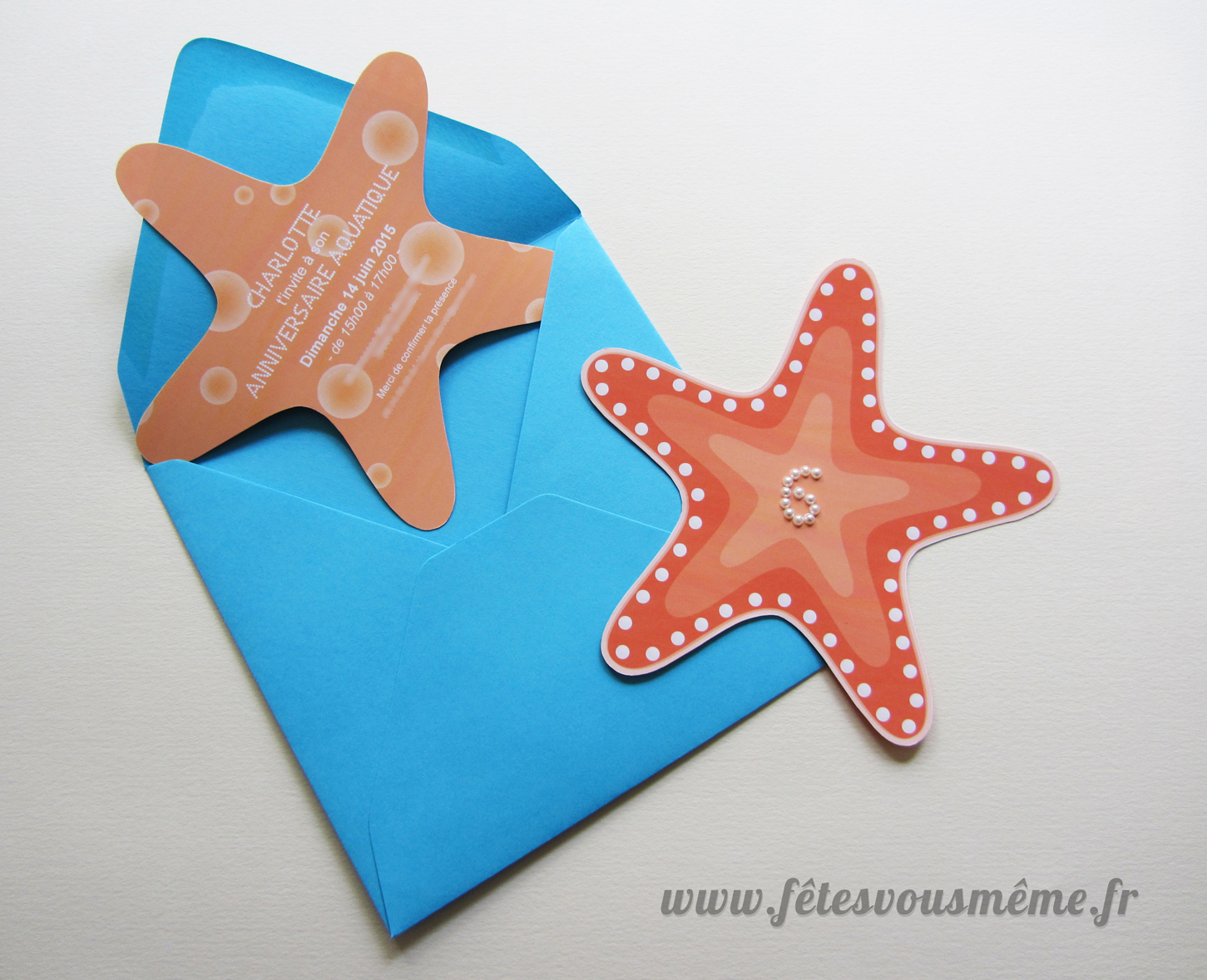 Invitation étoile de mer - Fêtes vous même