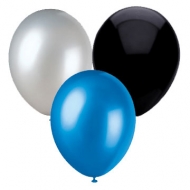 Ballons bleu argent noir - Fêtes vous même