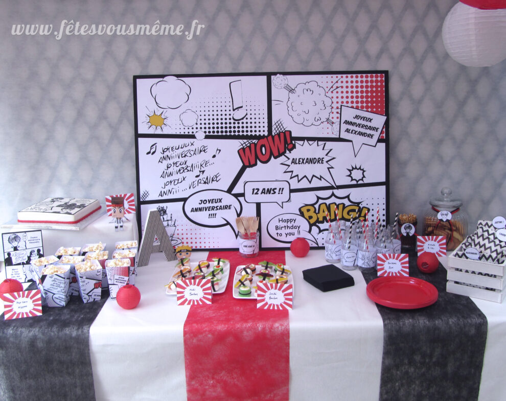 Manga-sweet table sweet table fête thème manga pop culture japonaise