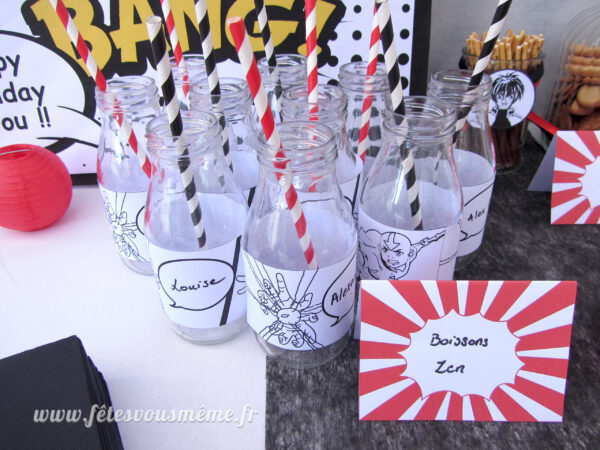 Bouteilles & Pailles_ Déco Manga