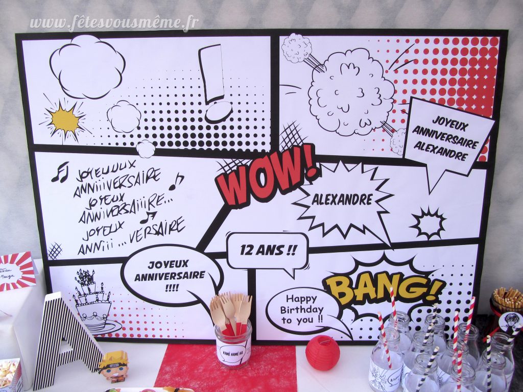 Affiche décor "Manga" • Boutique Fêtes vous même