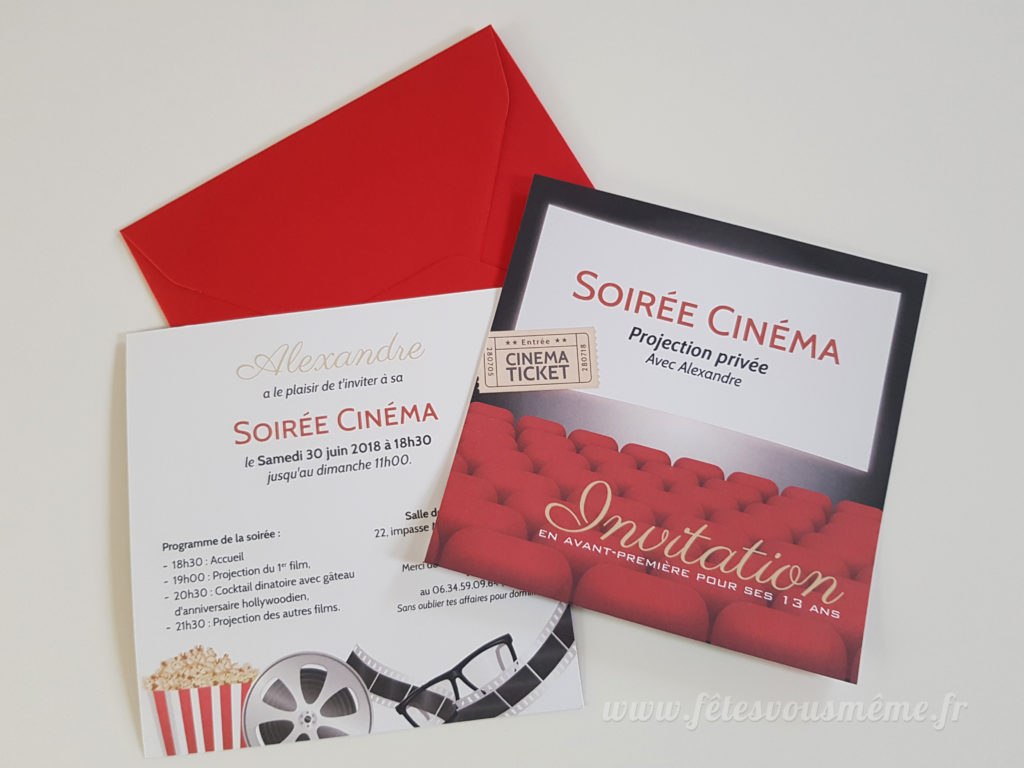 Invitation Cinéma à Personnaliser Fêtes Vous Même