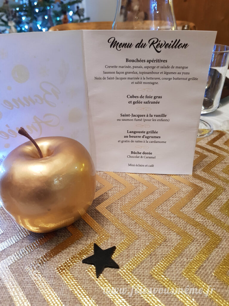 Menu de réveillon - Noir & Or
