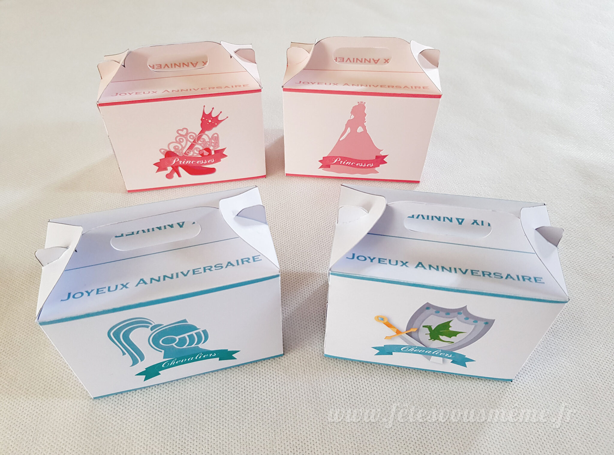 Boite à dragées "Princesse & chevalier" • Boutique Fêtes vous même