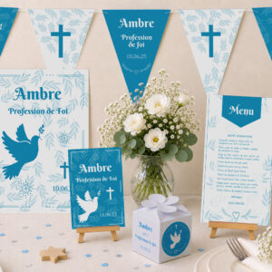 Kit déco - communion "Bleu céleste"